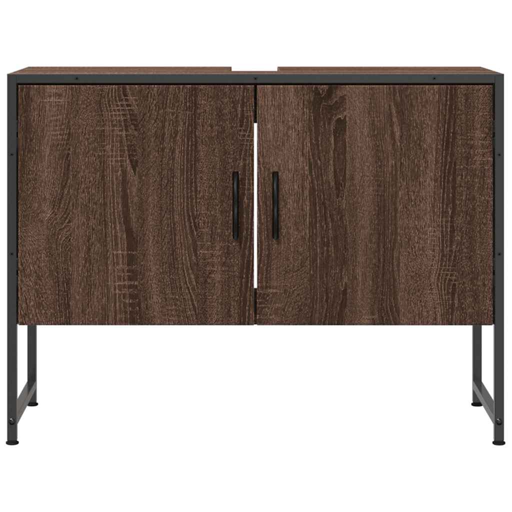 vidaXL Bathroom Sink Cabinet Brown Oak 80x33x60 cm Engineered Wood