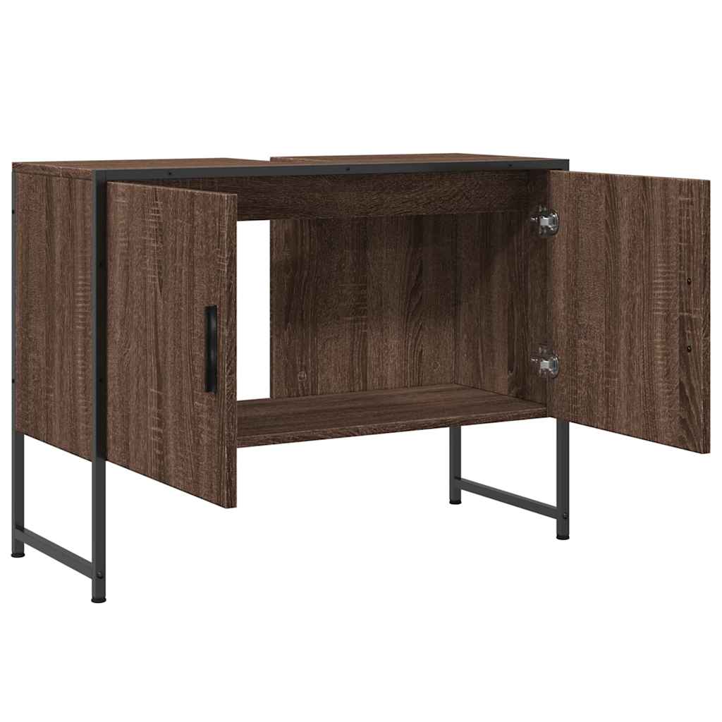 vidaXL Bathroom Sink Cabinet Brown Oak 80x33x60 cm Engineered Wood
