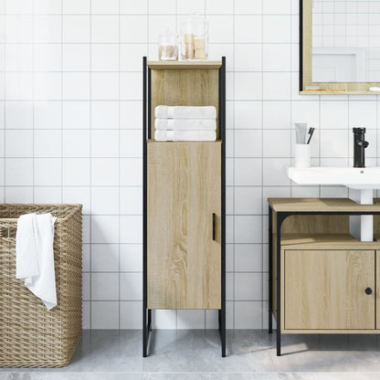 vidaXL Bathroom Cabinet Sonoma Oak 33x33x120.5 cm Engineered Wood