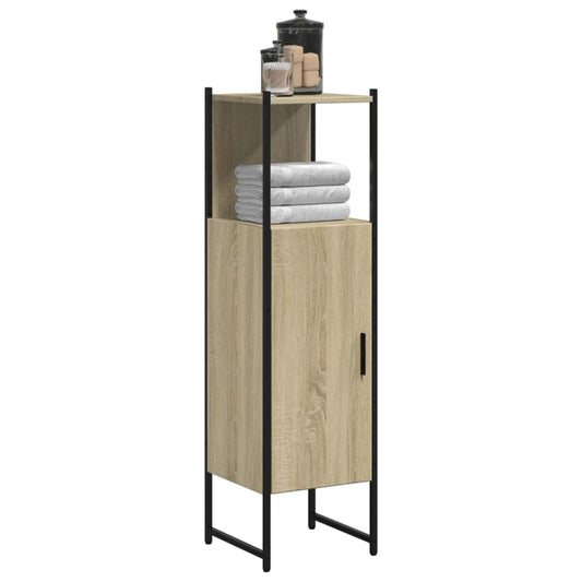 vidaXL Bathroom Cabinet Sonoma Oak 33x33x120.5 cm Engineered Wood