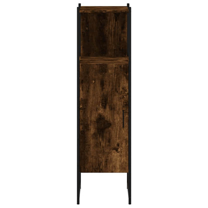 vidaXL Bathroom Cabinet Smoked Oak 33x33x120.5 cm Engineered Wood