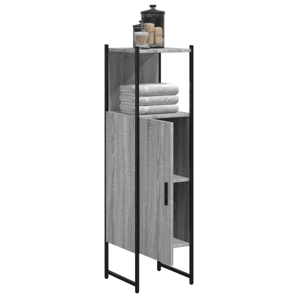 vidaXL Bathroom Cabinet Grey Sonoma 33x33x120.5 cm Engineered Wood