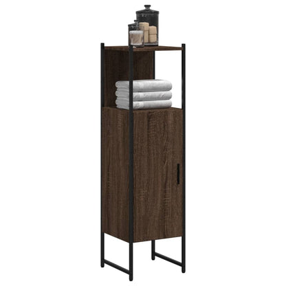vidaXL Bathroom Cabinet Brown Oak 33x33x120.5 cm Engineered Wood