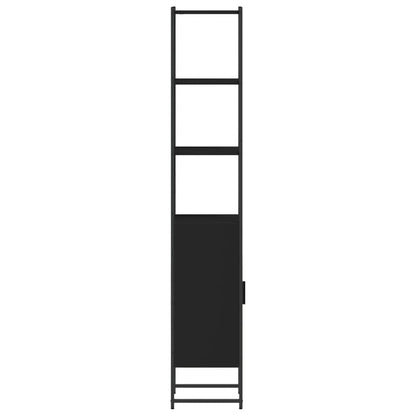 vidaXL Tall Bathroom Cabinet | Black | Engineered wood | Rectangular
