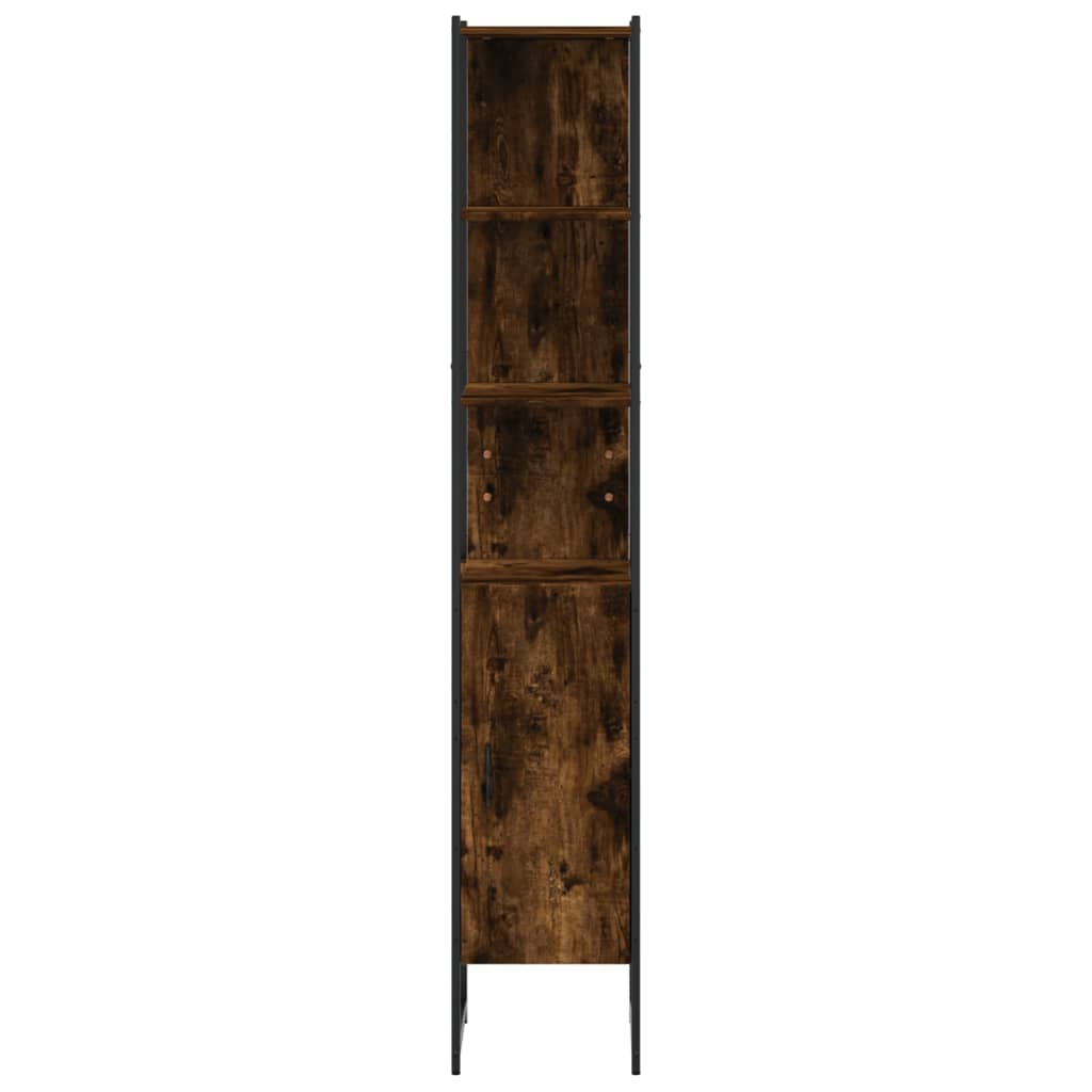 vidaXL Bathroom Cabinet Smoked Oak 33x33x185.5 cm Engineered Wood