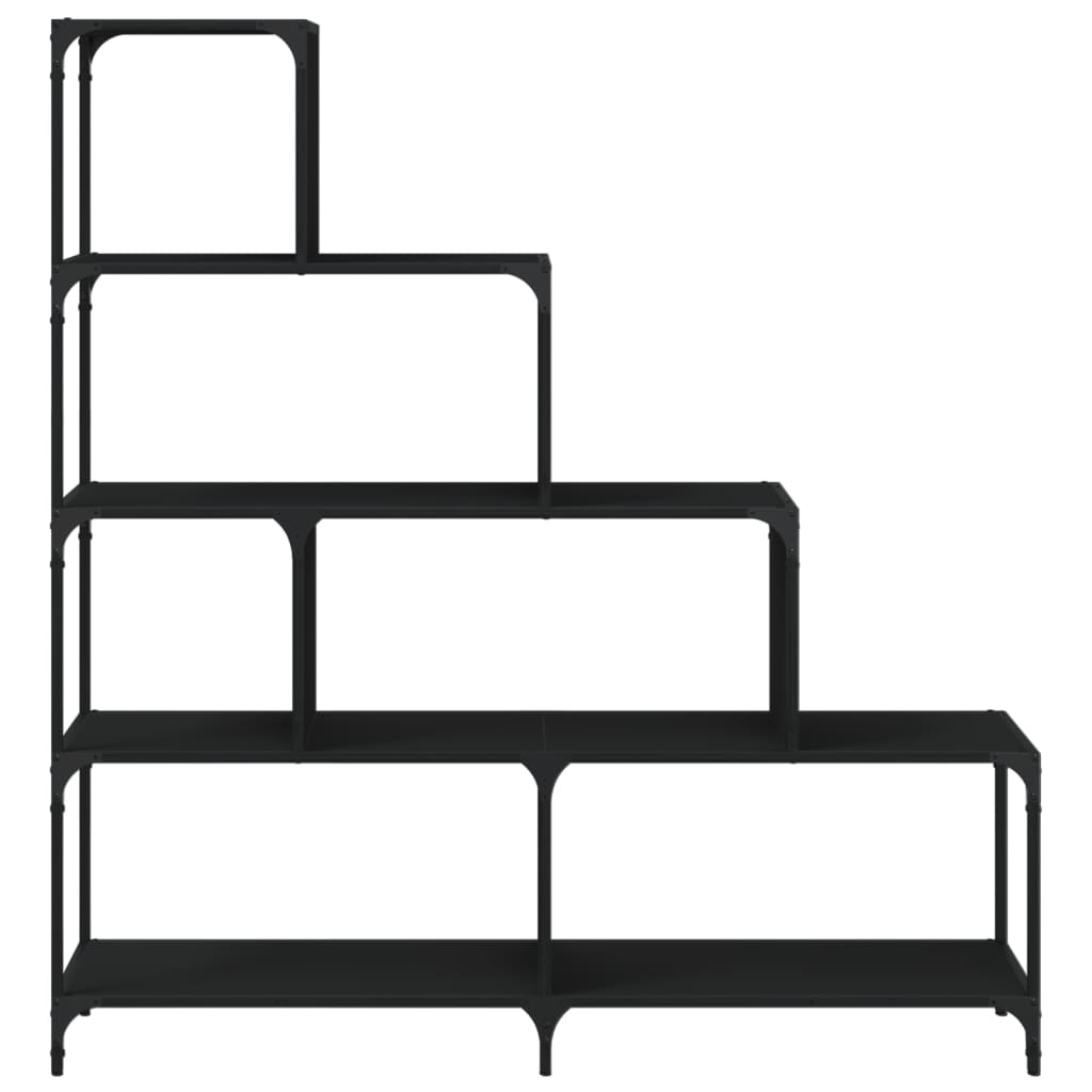 vidaXL Bookcase 4-Stair Black 139x33,5x149 cm Engineered Wood