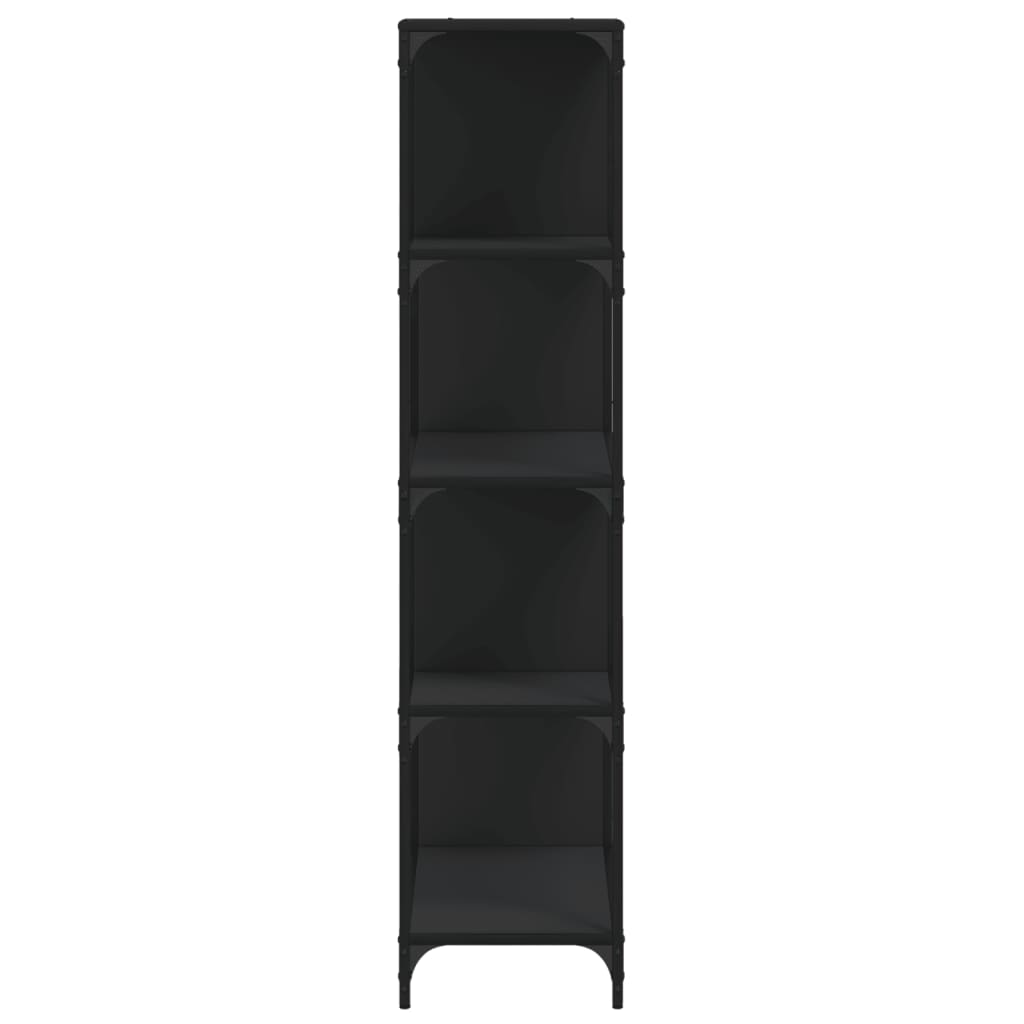 vidaXL Bookcase 4-Stair Black 139x33.5x149 cm Engineered Wood