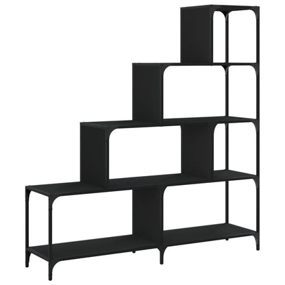 vidaXL Bookcase 4-Stair Black 139x33,5x149 cm Engineered Wood