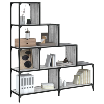 vidaXL Bookcase 4-Stair Grey Sonoma 139x33,5x149 cm Engineered Wood
