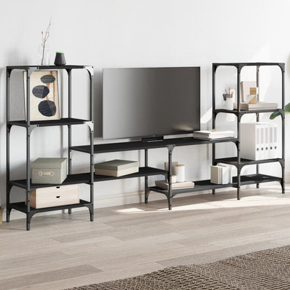 vidaXL TV Cabinet Black 206.5x28.5x95 cm Engineered Wood