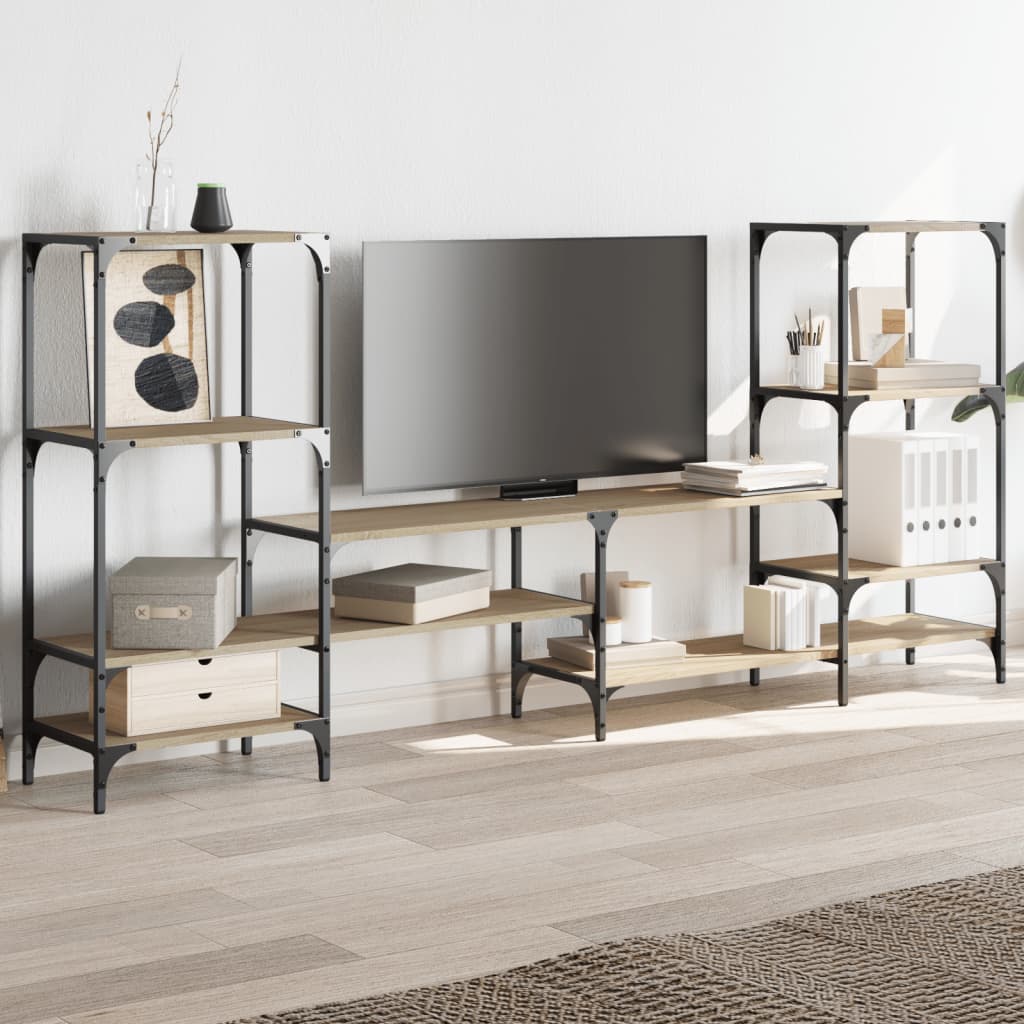 vidaXL TV Cabinet Sonoma Oak 206.5x28.5x95 cm Engineered Wood