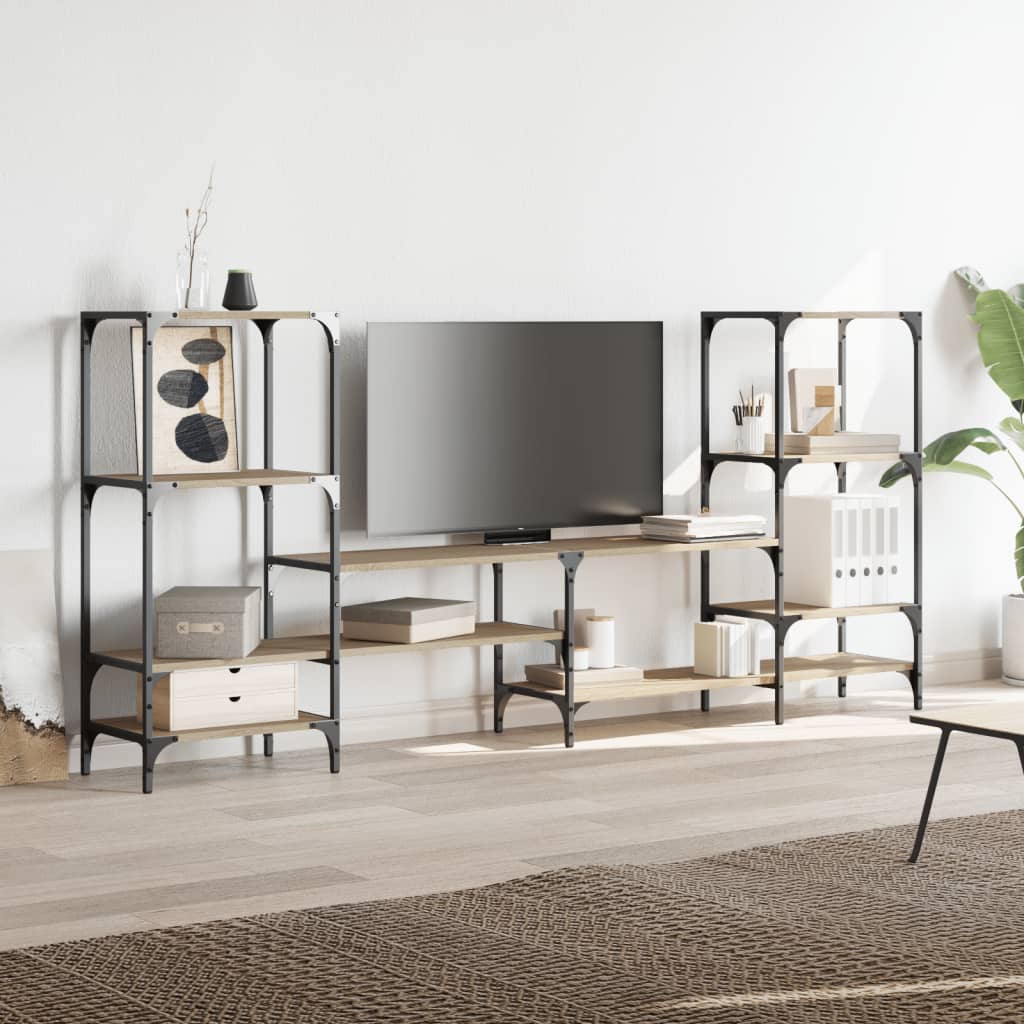 vidaXL TV Cabinet Sonoma Oak 206.5x28.5x95 cm Engineered Wood