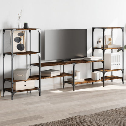 vidaXL TV Cabinet Smoked Oak 206,5x28,5x95 cm Engineered Wood