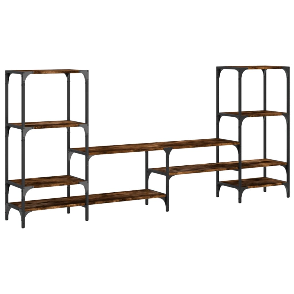 vidaXL TV Cabinet Smoked Oak 206,5x28,5x95 cm Engineered Wood