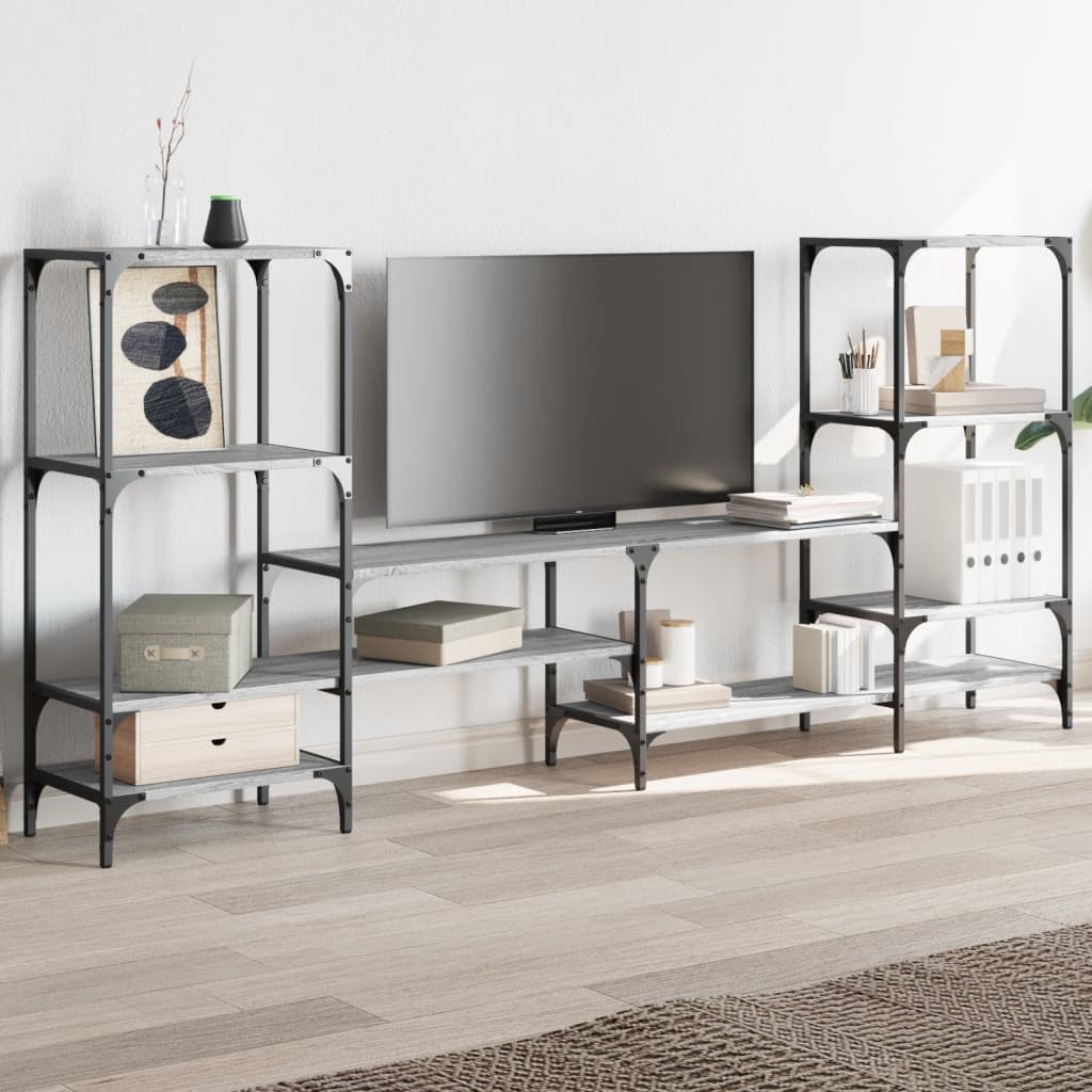 vidaXL TV Cabinet Grey Sonoma 206,5x28,5x95 cm Engineered Wood