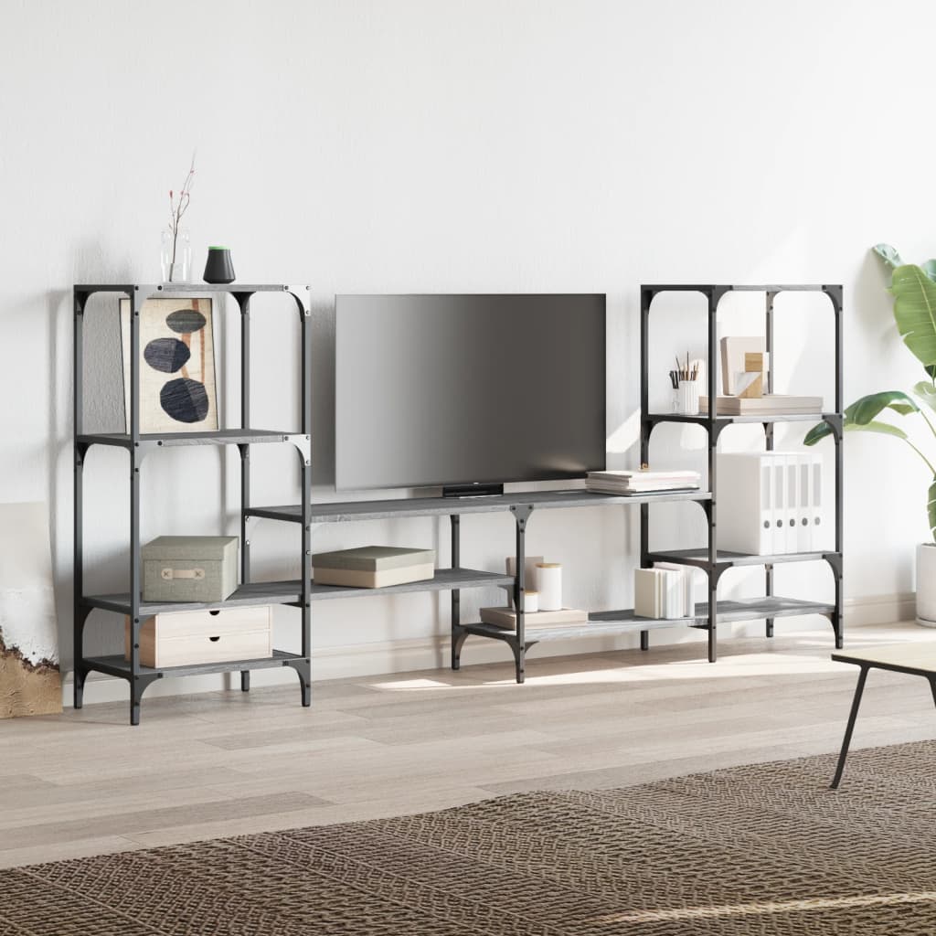 vidaXL TV Cabinet Grey Sonoma 206,5x28,5x95 cm Engineered Wood