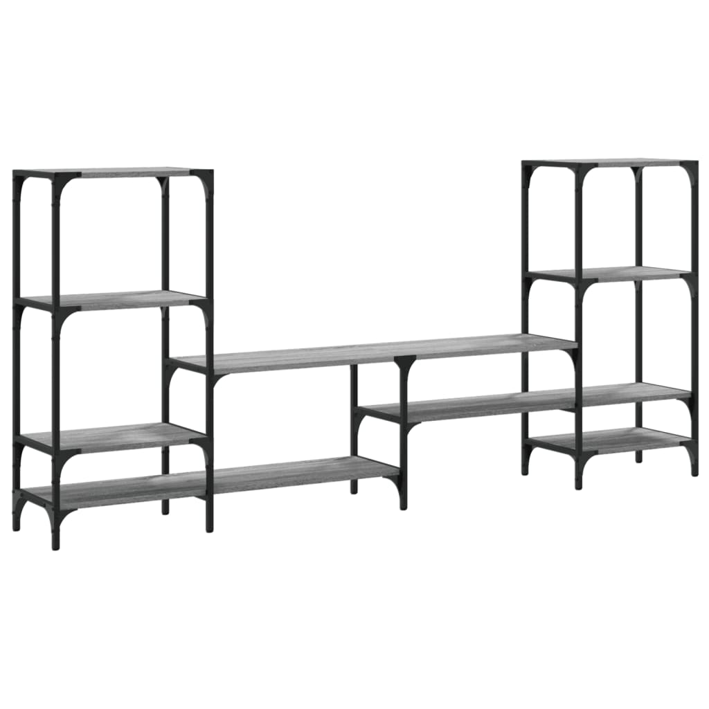 vidaXL TV Cabinet Grey Sonoma 206.5x28.5x95 cm Engineered Wood