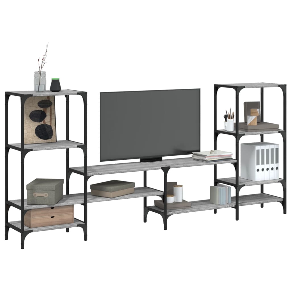 vidaXL TV Cabinet Grey Sonoma 206.5x28.5x95 cm Engineered Wood
