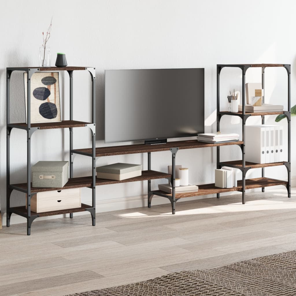 vidaXL TV Cabinet Brown Oak 206.5x28.5x95 cm Engineered Wood