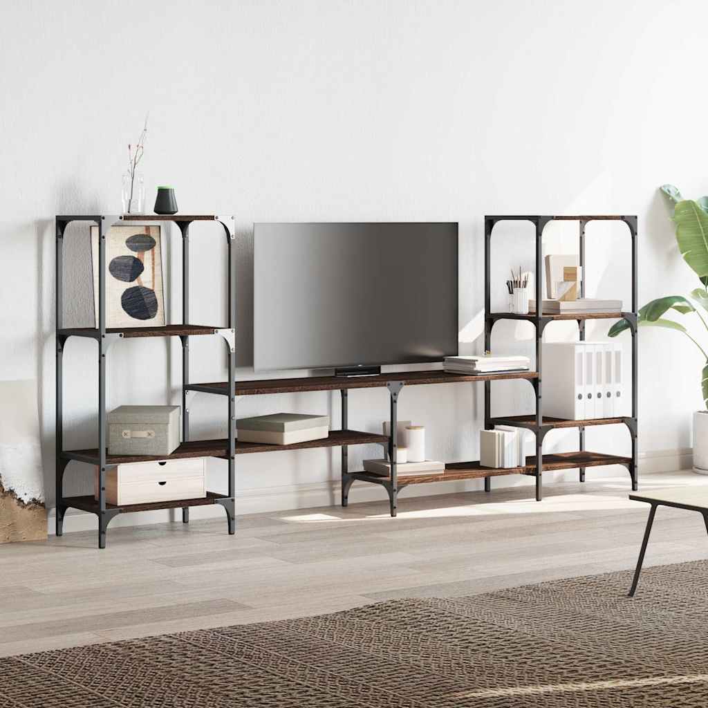 vidaXL TV Cabinet Brown Oak 206.5x28.5x95 cm Engineered Wood