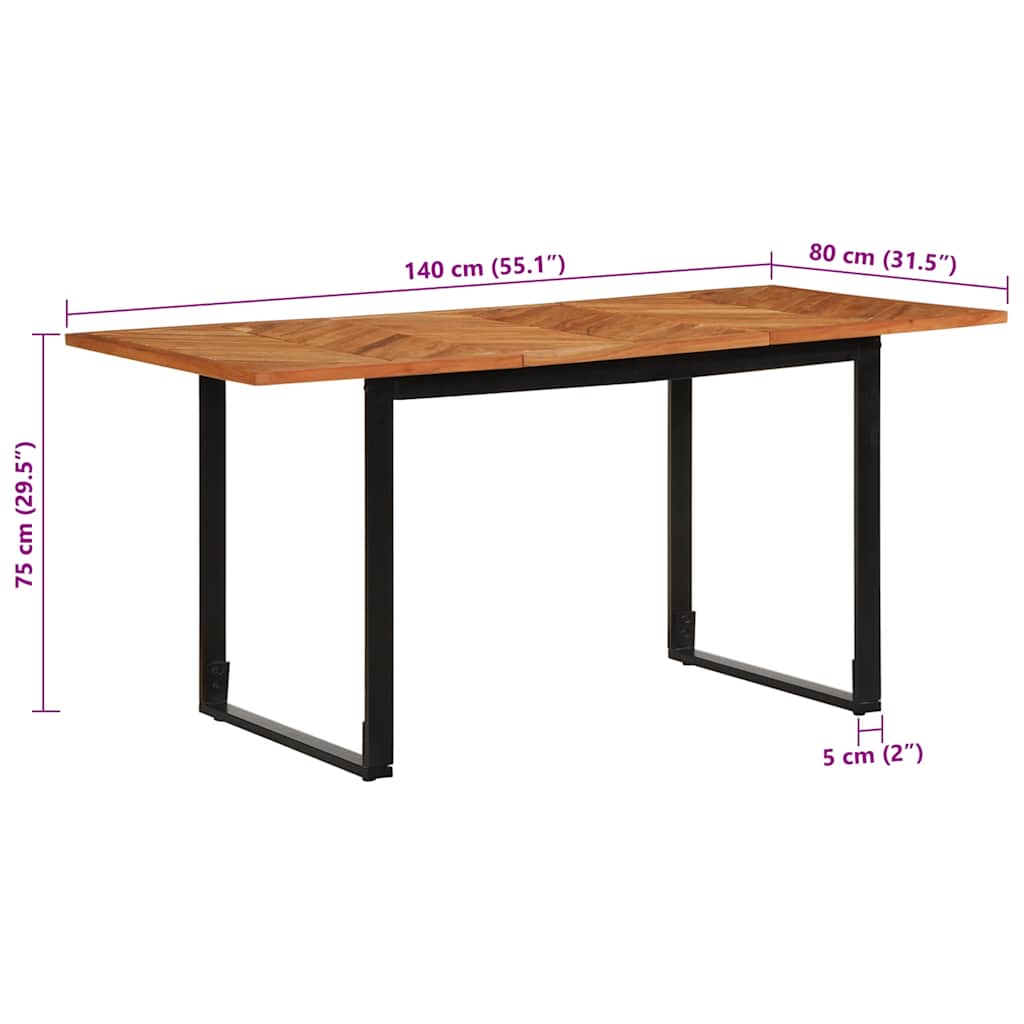 vidaXL Dining Table 160x80x75 cm Solid Wood Acacia