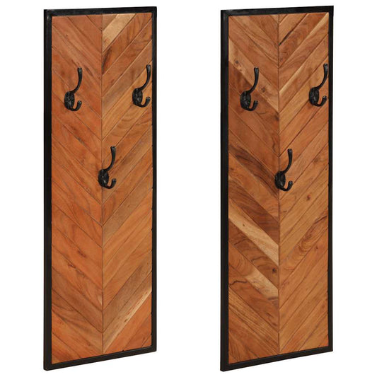 vidaXL Coat Racks 2 pcs 35x1x90 cm Solid Wood Acacia