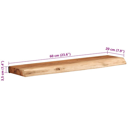 vidaXL Wall Shelves 2 pcs 60x20x3.5 cm Solid Wood Acacia
