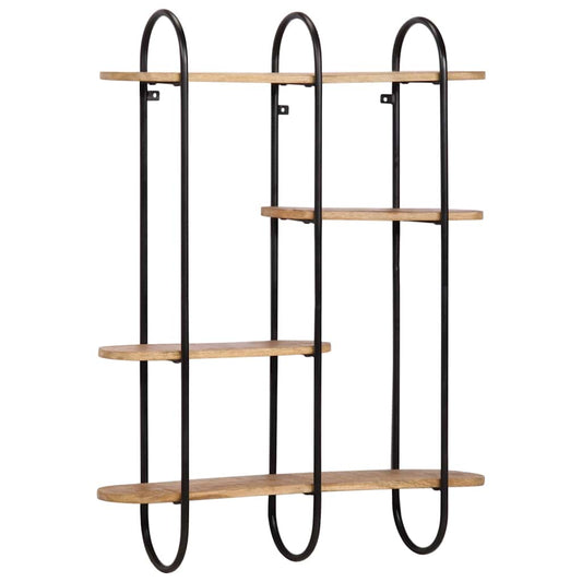 vidaXL Wall Shelf 90x20x116.5 cm Solid Rough Wood Mango