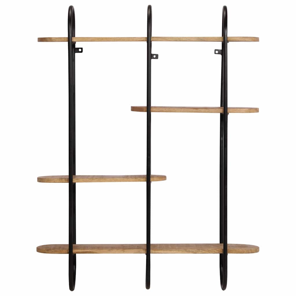 vidaXL Wall Shelf 90x20x116.5 cm Solid Rough Wood Mango