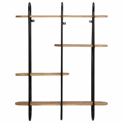 vidaXL Wall Shelf 90x20x116.5 cm Solid Rough Wood Mango