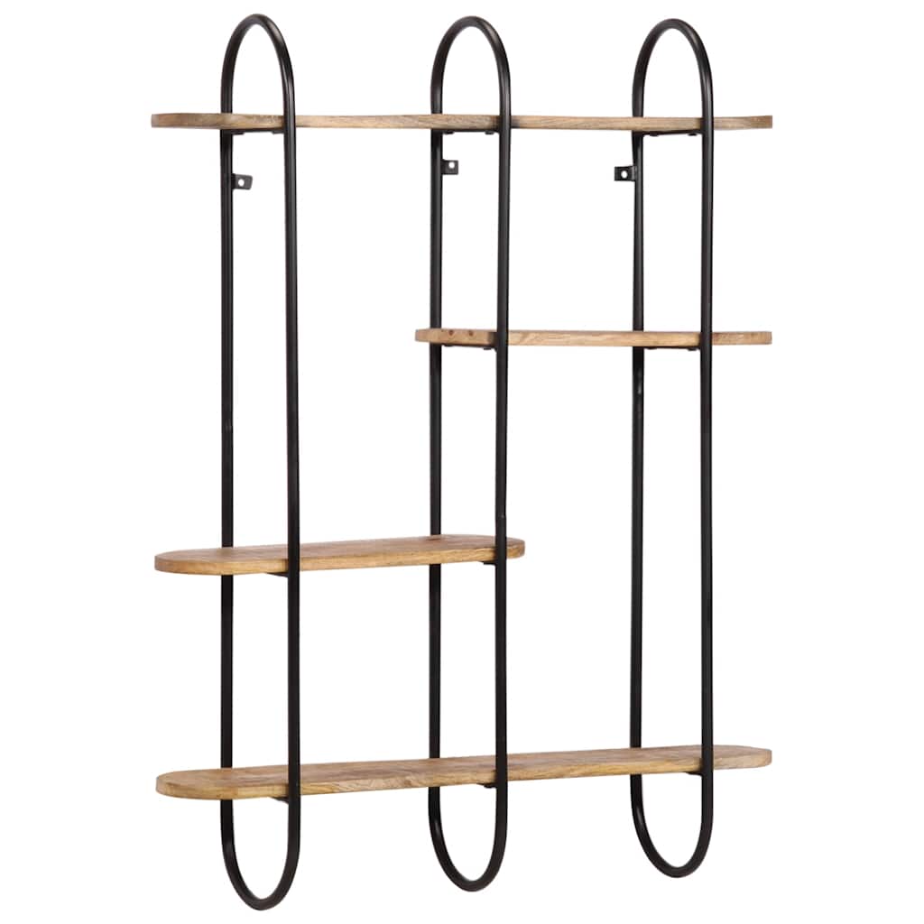 vidaXL Wall Shelf 90x20x116.5 cm Solid Rough Wood Mango