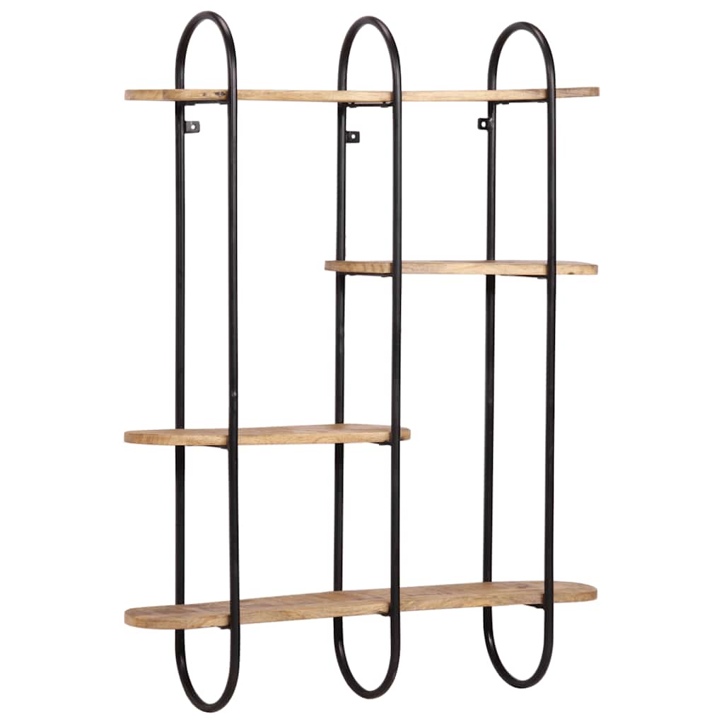 vidaXL Wall Shelf 90x20x116.5 cm Solid Rough Wood Mango