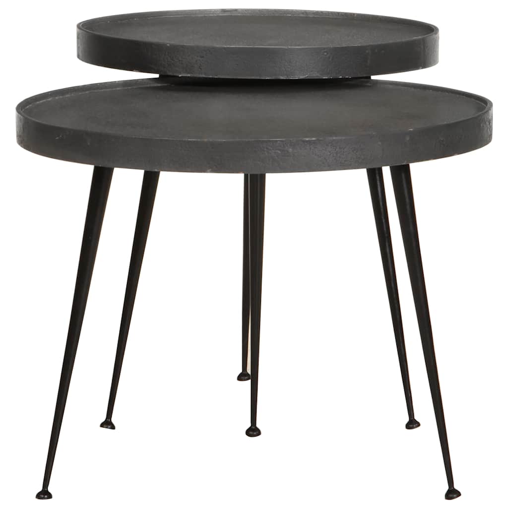 vidaXL Coffee Table 2 pcs Black Engineered Wood
