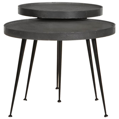 vidaXL Coffee Table 2 pcs Black Engineered Wood