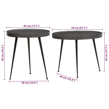 vidaXL Coffee Table 2 pcs Black Engineered Wood