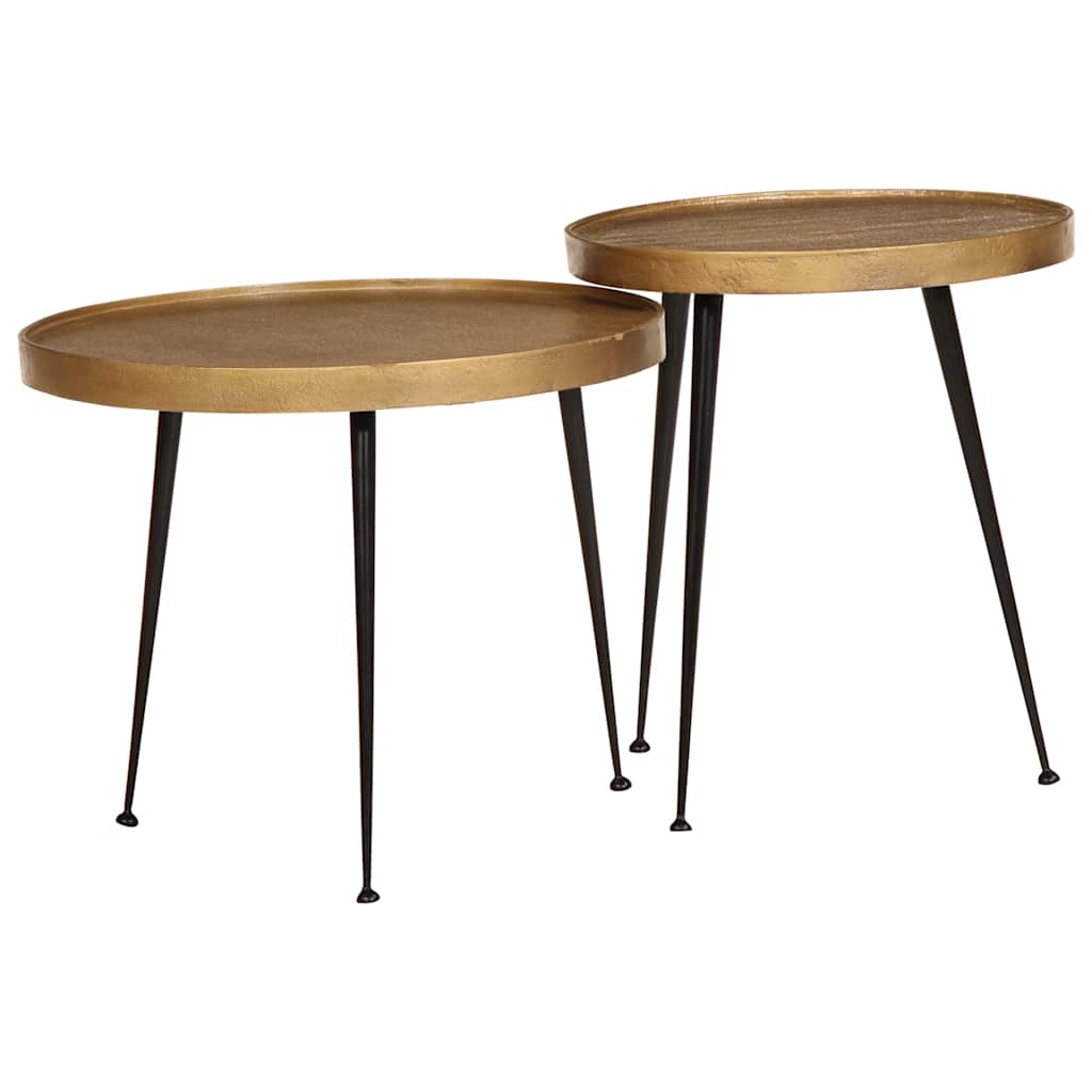 vidaXL Coffee Table 2 pcs Golden Engineered Wood