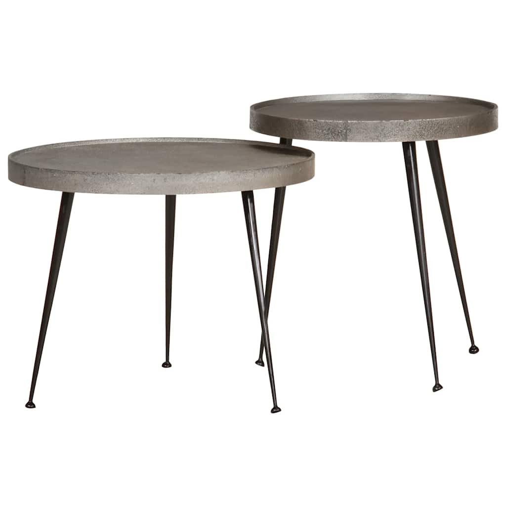 vidaXL Coffee Table 2 pcs Silver Engineered Wood