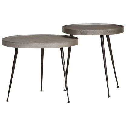 vidaXL Coffee Table 2 pcs Silver Engineered Wood