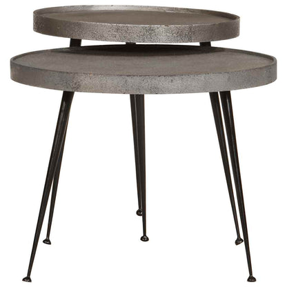 vidaXL Coffee Table 2 pcs Silver Engineered Wood