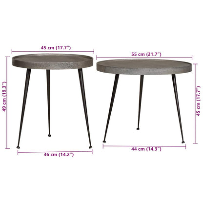 vidaXL Coffee Table 2 pcs Silver Engineered Wood