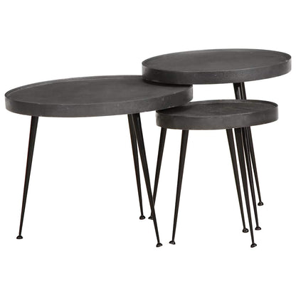 vidaXL Coffee Table 3 pcs Black Engineered Wood