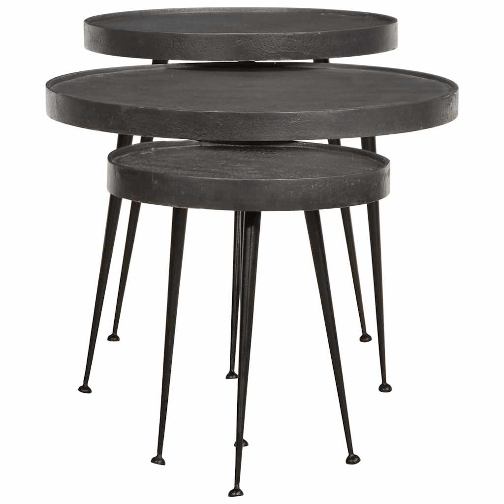 vidaXL Coffee Table 3 pcs Black Engineered Wood