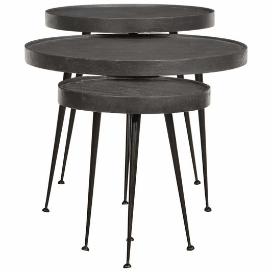 vidaXL Coffee Table 3 pcs Black Engineered Wood