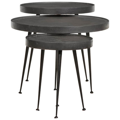 vidaXL Coffee Table 3 pcs Black Engineered Wood