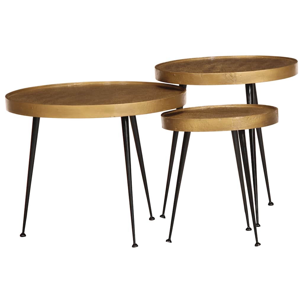vidaXL Coffee Table 3 pcs Golden Engineered Wood