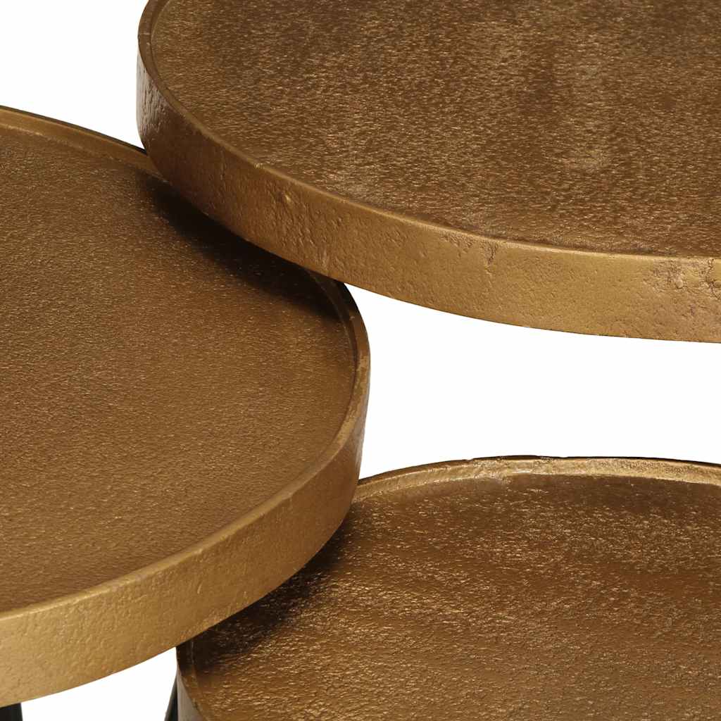 vidaXL Coffee Table 3 pcs Golden Engineered Wood