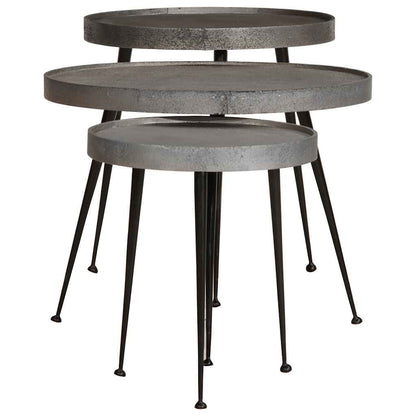 vidaXL Coffee Table 3 pcs Silver Engineered Wood