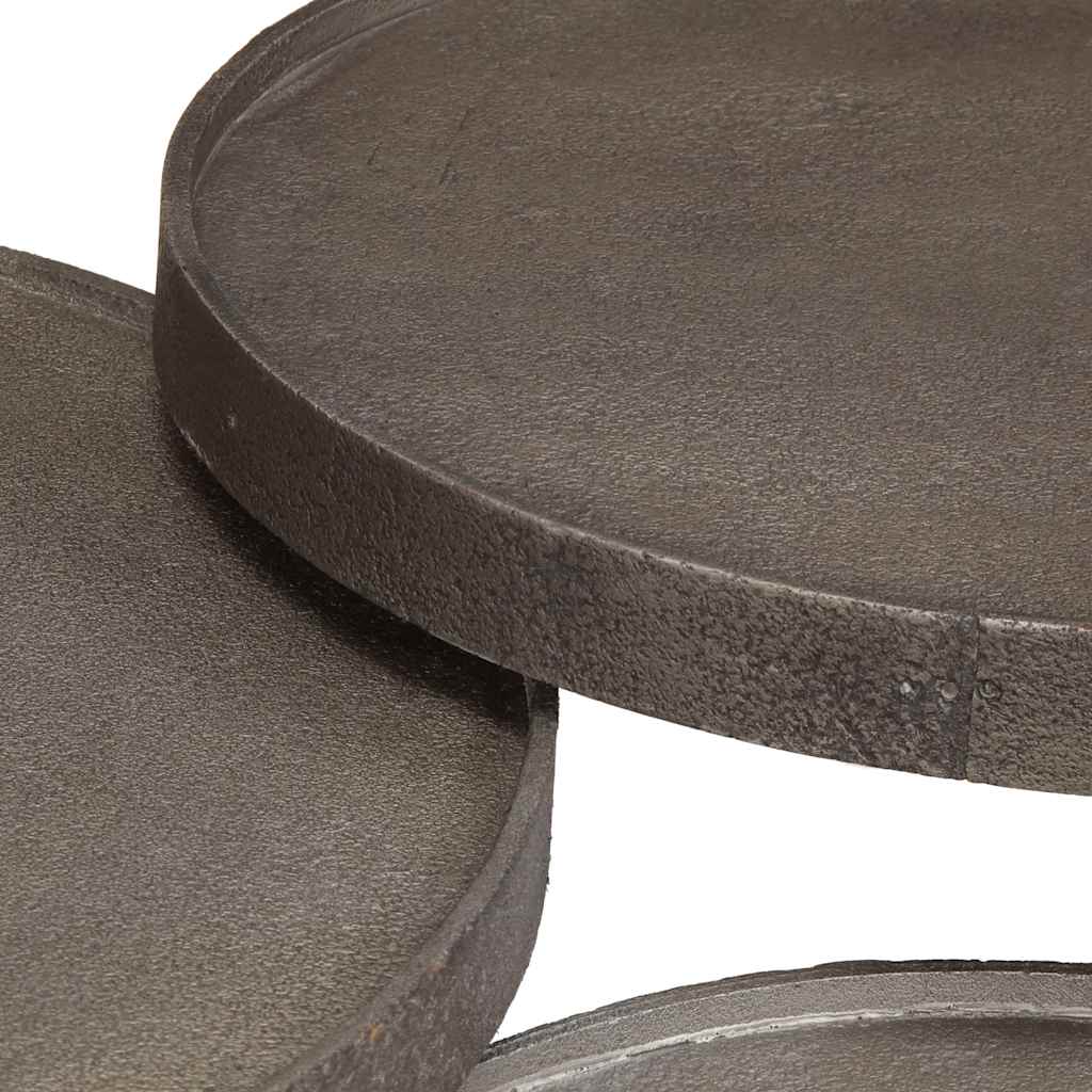 vidaXL Coffee Table 3 pcs Silver Engineered Wood