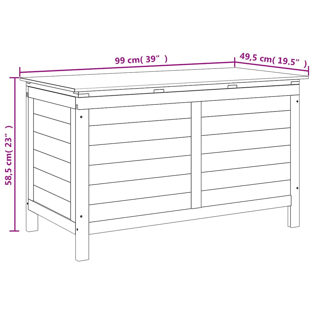 vidaXL Garden Storage Box 99x49.5x58.5 cm Solid Wood Fir