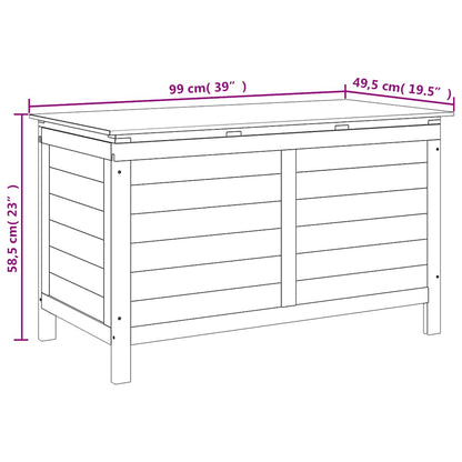 vidaXL Garden Storage Box 99x49.5x58.5 cm Solid Wood Fir